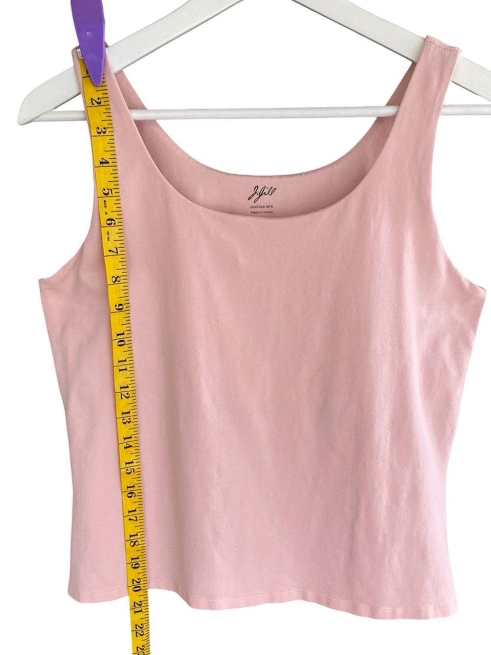 J. JILL Tank Top Shelf Bra Scoop Neck Fitted Pale Pink Women Size L - Picture 3 of 6